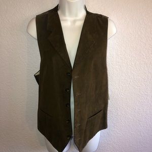 Vintage Mint Carroll & Co Meanswear brown lined button down vest - size L